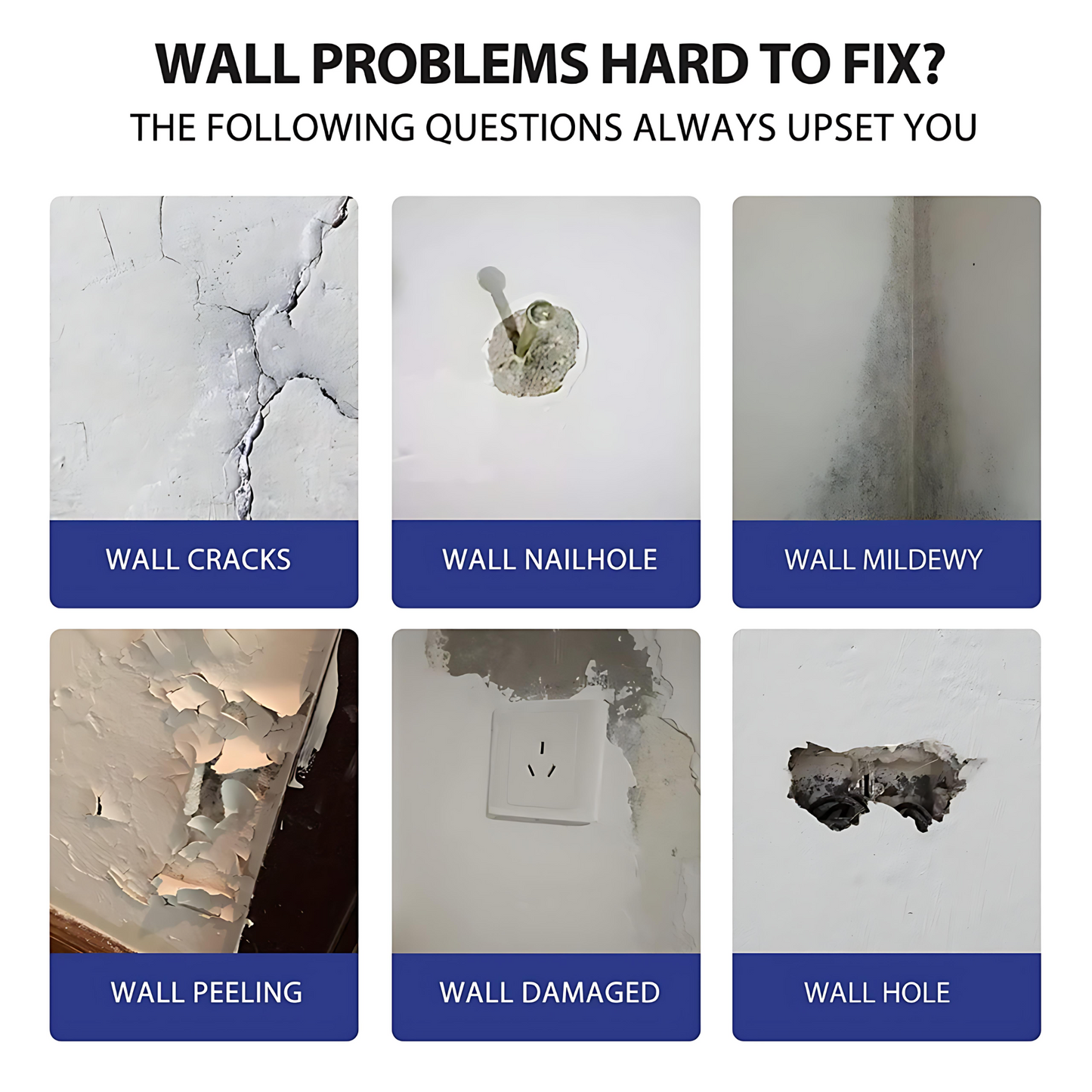 Louxgluw Spackle Wall Repair Kit,Wall Mending Agent Putty with Scraper