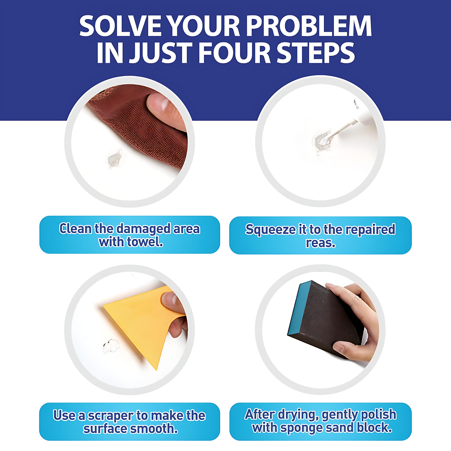 Louxgluw Spackle Wall Repair Kit,Wall Mending Agent Putty with Scraper