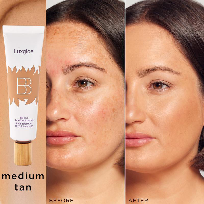 Luxglue BB blur tinted moisturizer SPF 30 - instantly brightens, hydrates & smooths your skin