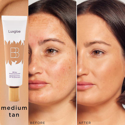 Luxglue BB blur tinted moisturizer SPF 30 - instantly brightens, hydrates & smooths your skin