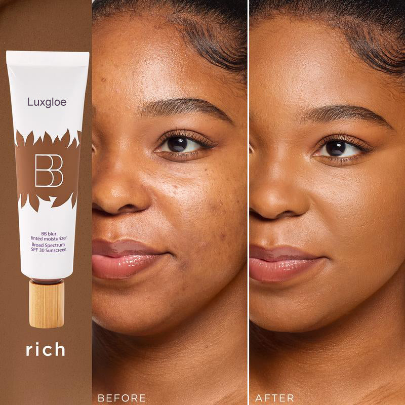 Luxglue BB blur tinted moisturizer SPF 30 - instantly brightens, hydrates & smooths your skin