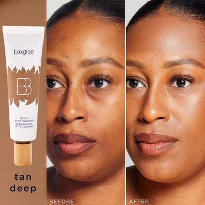Luxglue BB blur tinted moisturizer SPF 30 - instantly brightens, hydrates & smooths your skin